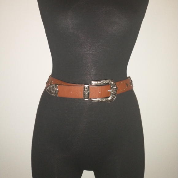 Western Style Studded Belt_ 15/32" Wide, 15" Length, 5 Holes - Picture 2 of 15